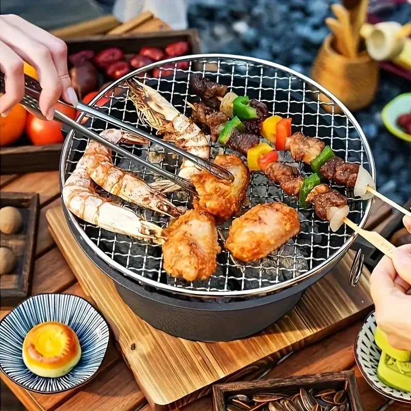 Cast Iron Oven Fireplace Charcoal And Alcohol Stove Barbecue Family Outdoor Picnic Water Tea Boiling Stove Garden Camping