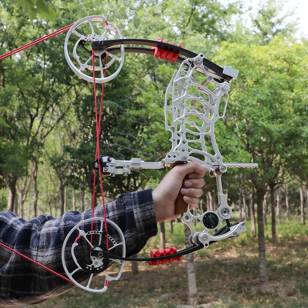 Compound Bow 30-70lbs Adjustable Dual-Purpose 80% Let-off High Speed 420FPS for Hunting Shooting Steel Ball and Target Practice Right Hand Archery