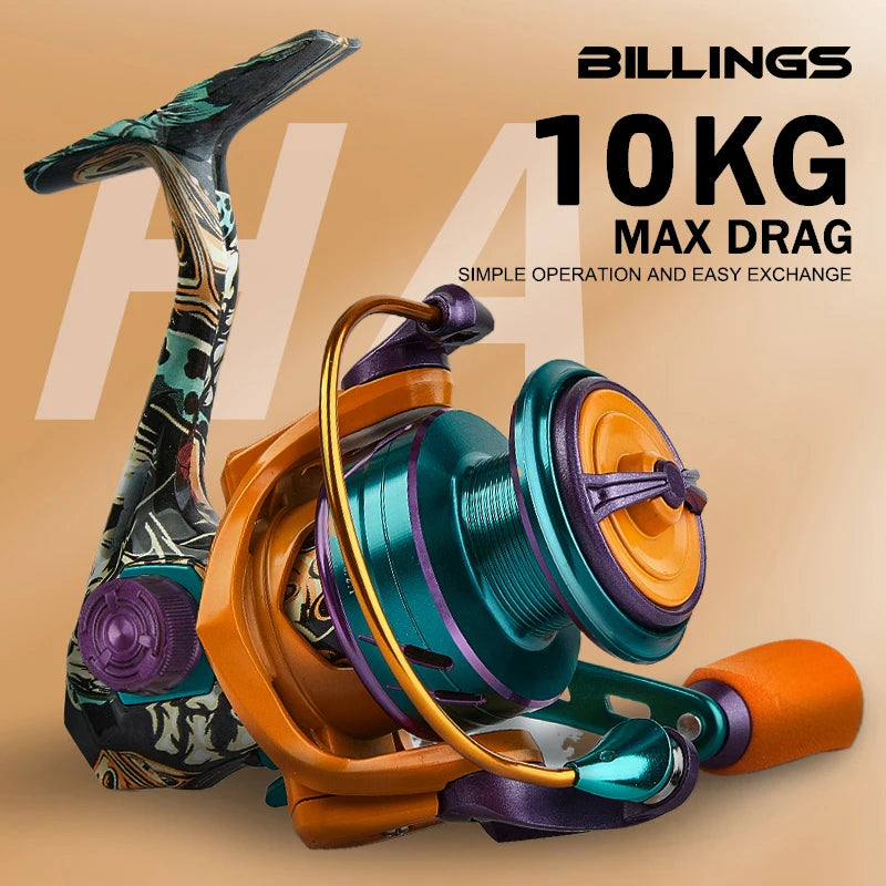 Spinning Fishing Reel 10KG Max Drag with Anti-Reverse 1000-6000 Spinning Reel for Saltwater Freshwater 5.2:1Gear Ratio