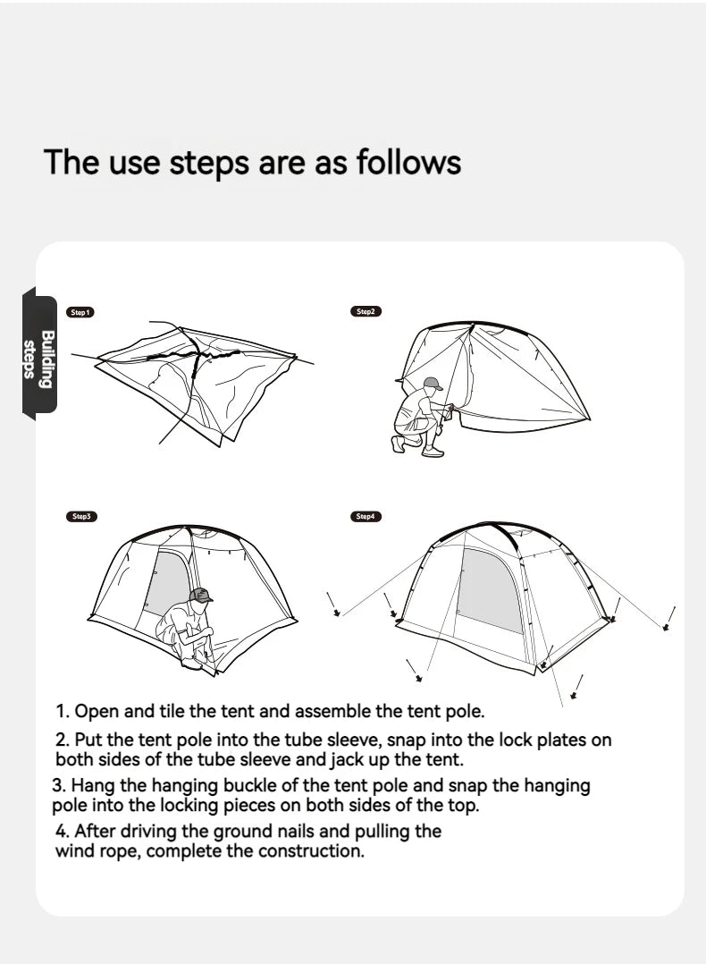 Dune 7.6 Camping Tent 2 People 4 Season Tent Ultralight PU2000mm Outdoor Travel iking Tent With Chimney Screen Window
