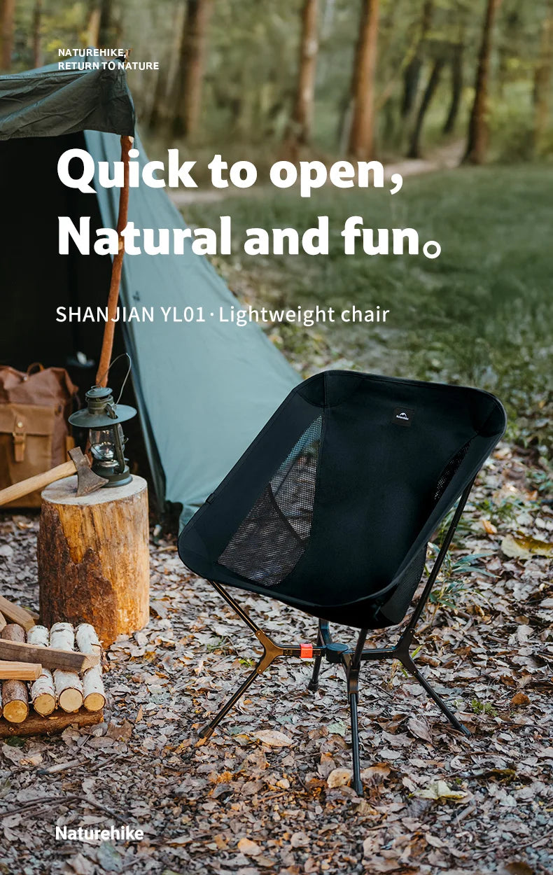 Ultralight Folding Camping Chair Aluminum Alloy Fishing Chair 200kg Load Portable Compact Backpacking Hiking Chair