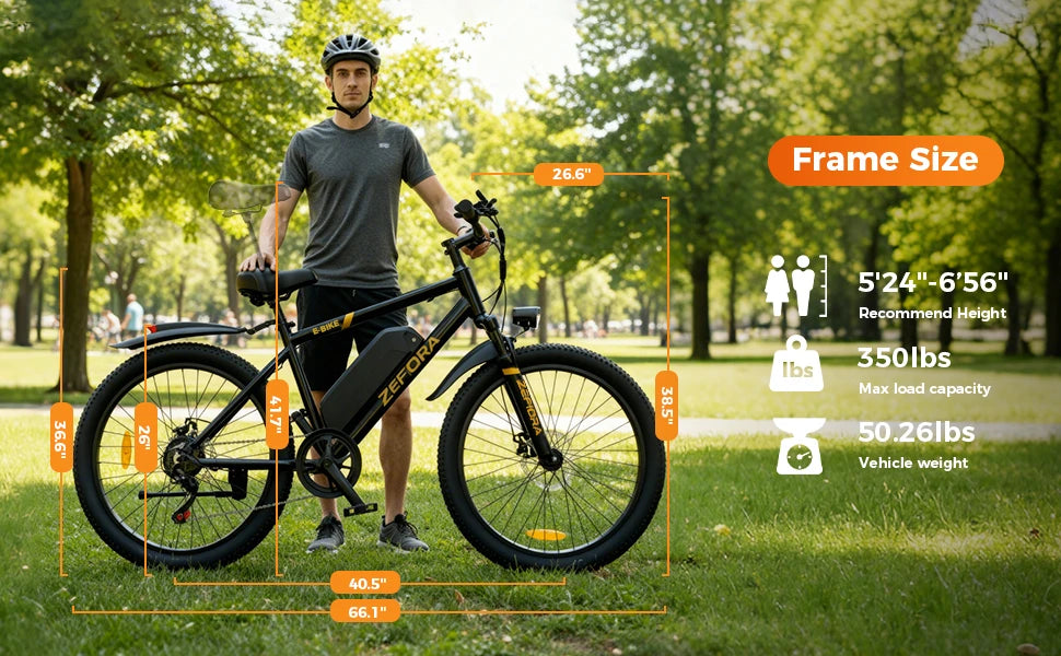 Classic Mountain Ebike, UL2849 Safety Certified, Adjustable Seat & Front Brake,Factory Original, Free US Local Warehouse Shipping