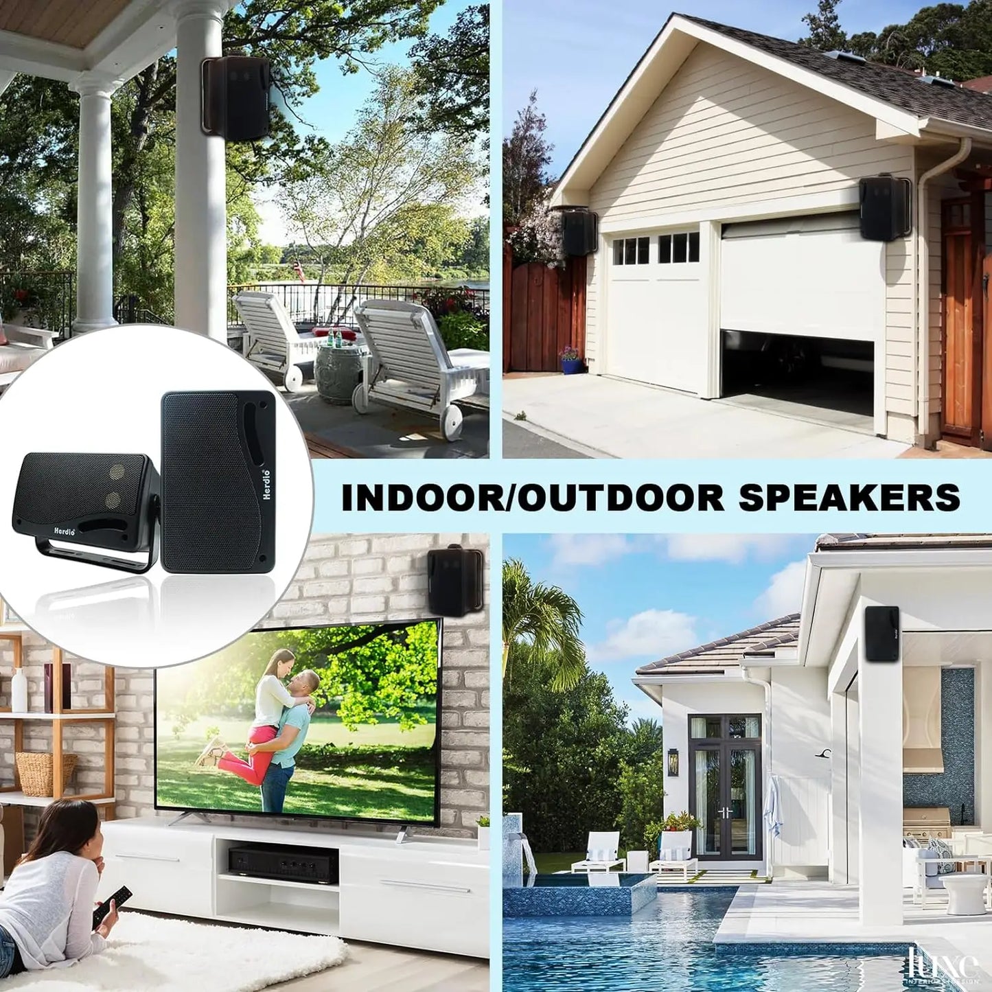 3.5'' 2PCS Passive Outdoor Speakers Wired Waterproof 200W 3 Way Premium Mountable Wall Mount Speakers With Superior Sound