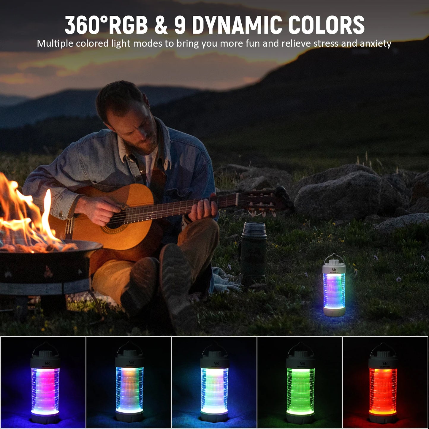 CL01 Mini RGB 360° Flashlight 550 Lumens 21700 Rechargeable LED Flashlight Camping Light Power Bank Waterproof