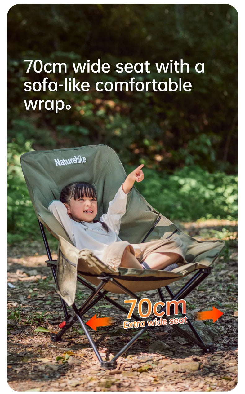 High Back Moon Chair Camping Outdoor Fishing Folding Adjustable Lounge Chair Portable Picnic Garden Leisure Seat