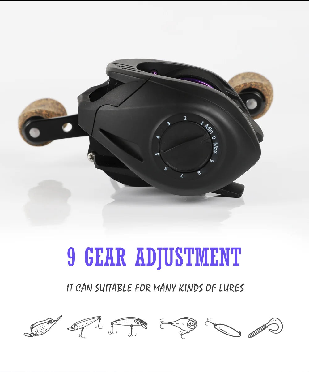 Baitcasting Reel 7KG Max Drag 6.5:1 Gear Ratio Ultra-smooth 12+1BB Professional Baitcaster Fishing Reels for Freshwater Saltwater Bass Trout Fishing