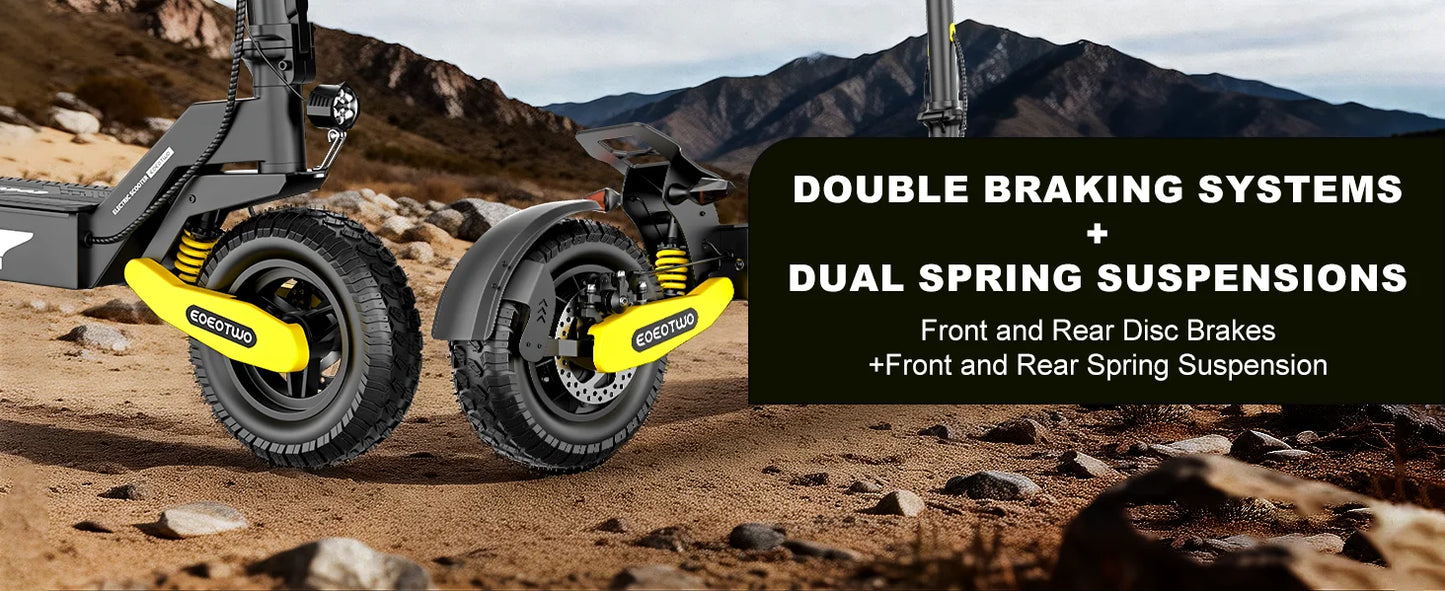1200W Off Road Electric Scooter for Adults 48V Long Range E-Scooter 30MPH Fast Speed 11" Tubeless Tire Foldable Kick Scooter