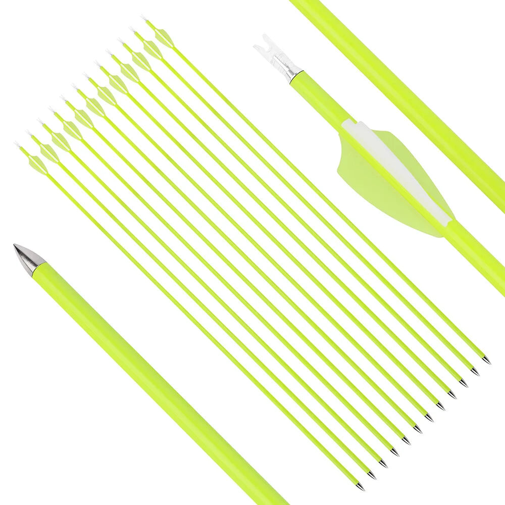 Mixed Carbon Arrows 12pcs 30/31 Inch Spine1500 ID4.2mm with 2 Inch Vanes for Compound Recurve Longbow Outdoor Practice Hunting Shootingl