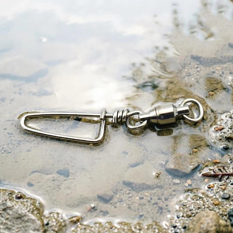 20pcs Stainless Steel Fishing Swivels High Strength Ball Bearing Snap Swivels for Saltwater Durable Fishing Accessories