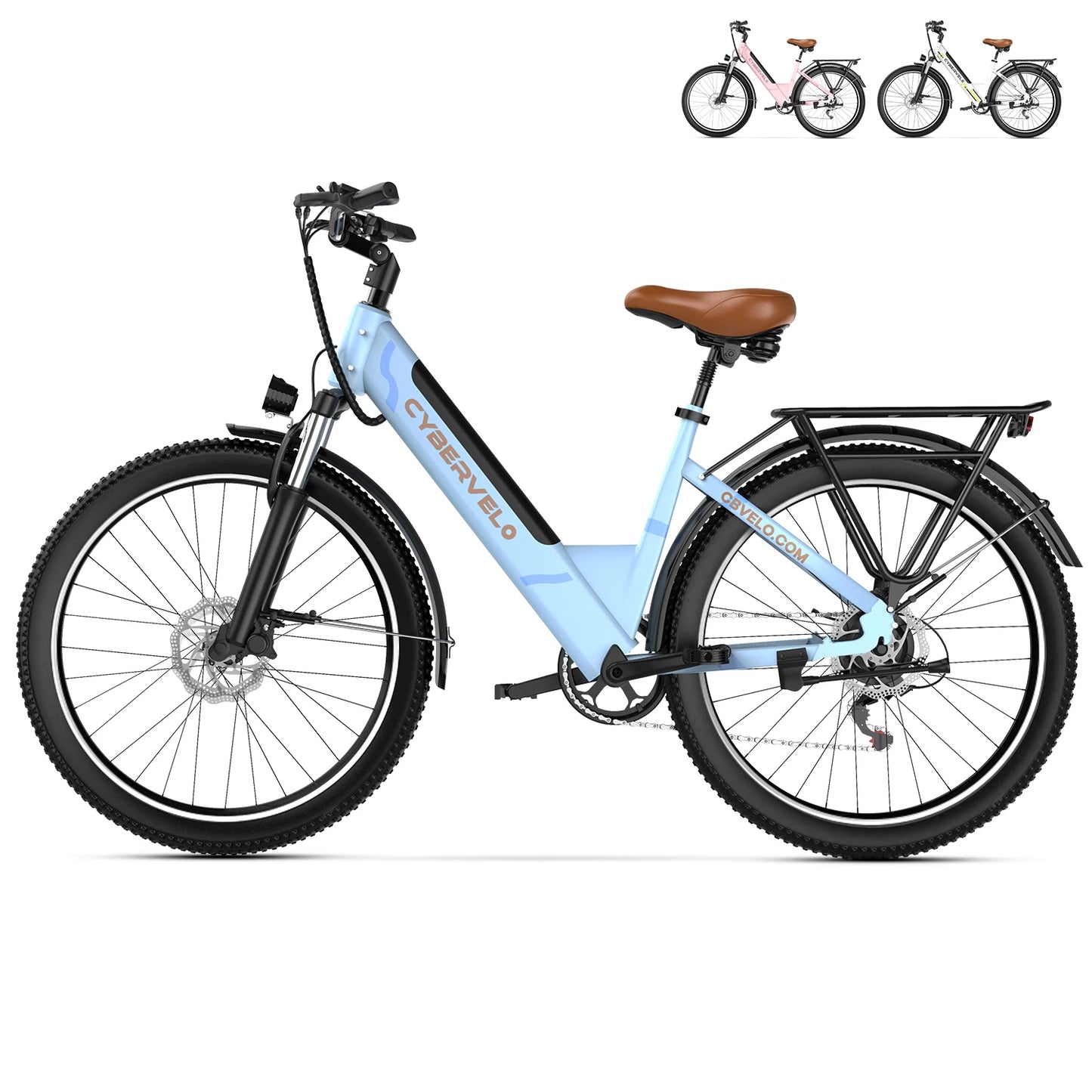 1000W Peak Electric Bike for Adults EK2 26" Step-Thru 14Ah Removable Battery 80Miles City Commuter Ebike