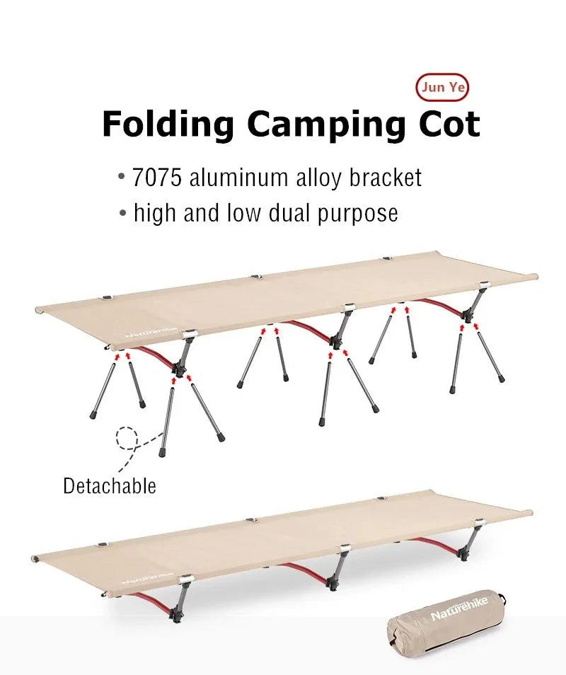 Folding Camping Cot Height Adjustable Ultralight Backpacking Cot Portable Outdoor Travel Camping Bed Tent Bed