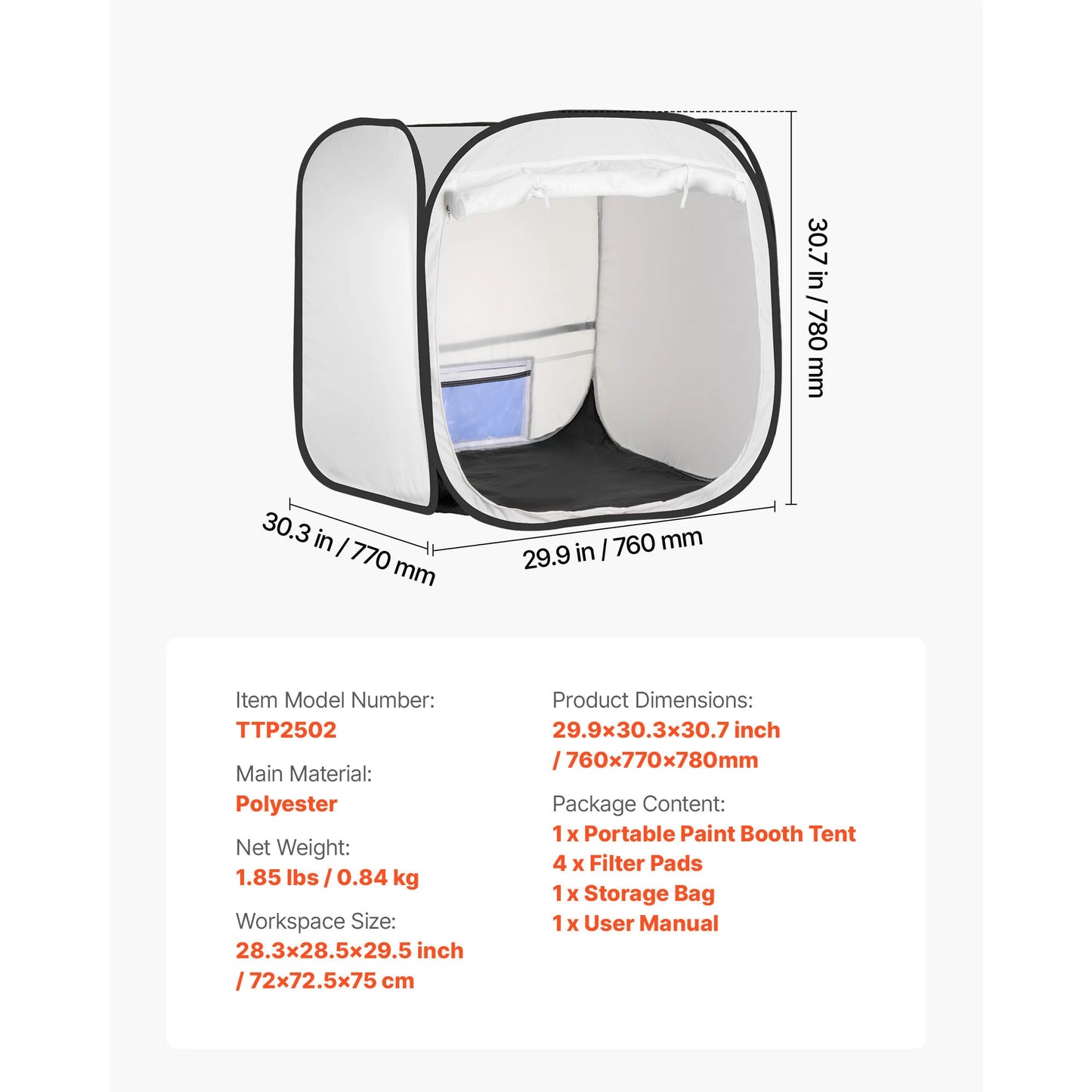 Portable Paint Booth Tent Painting Tent Station Spray Shelter w Built-in Floor Large Space Oxford Spray Painting Tents