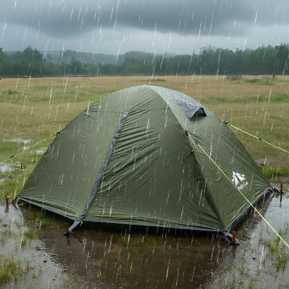 2-Persons Backpacking Tent: Waterproof Lightweight Camping Tent for Two People Hiking Outdoor Mountain with Aluminum Poles and Rainfly