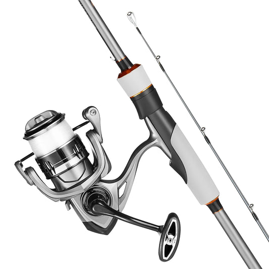 Rod and Fishing Reel Combo IM6/7 Carbon Fiber Spinning Rod with 6.5/7 ft Two-Piece 7+1 Ball Bearings EVA Handle Guides