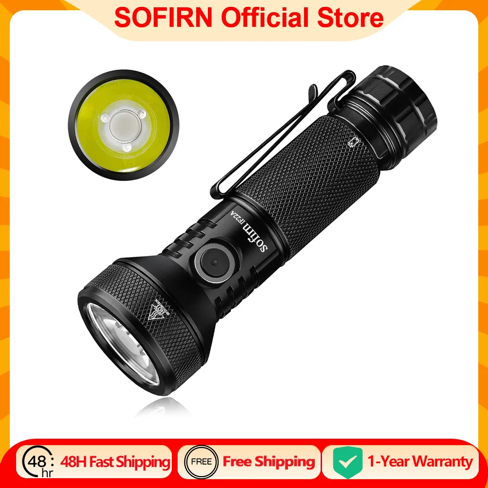 IF22A 2100lm Flashlight 21700 Powerful Light SFT40 LED 629M Long Range USB C Rechargeable Charging  Throw Torch