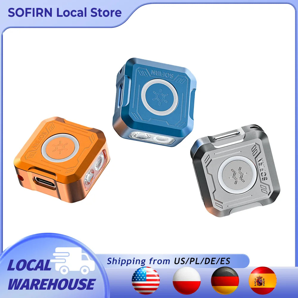 Mini EDC SE1 300LM Pocket Flashlight RGB Signal Ring with UV Light and Magnetic for Night Run Door Check