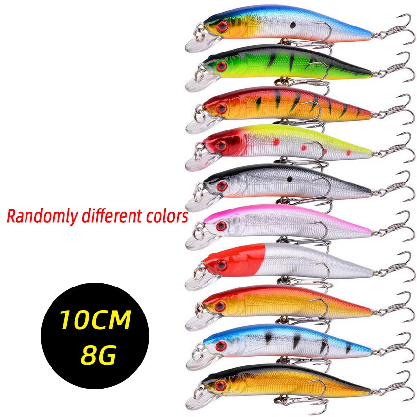 3/5/8PCS Random Fishing Lure Set Fishing Wobble Set Mini Crank Fishing Lure Artificial Bait Kit Minnow Fishing Accessories