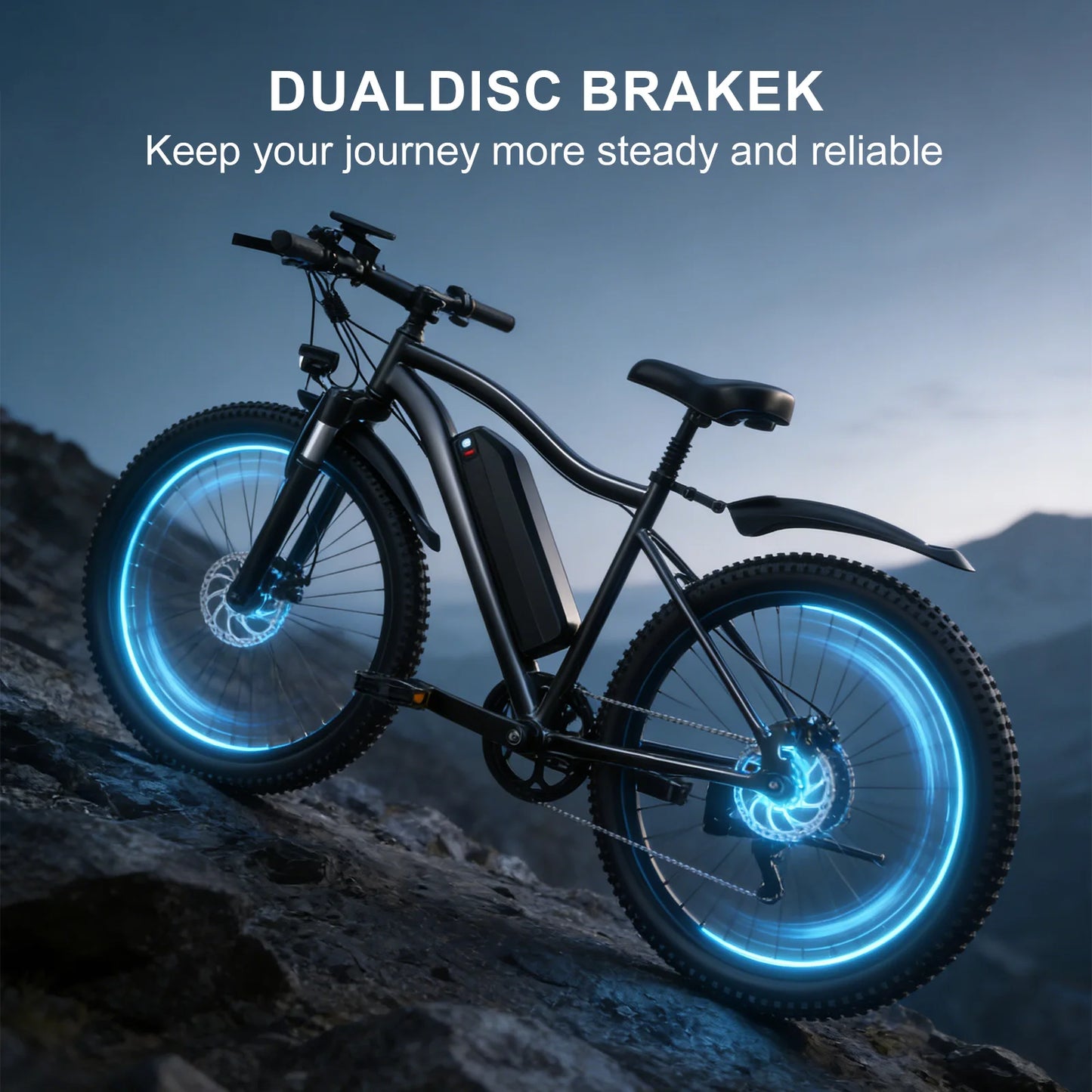 Electric Bicycle for Adult 26" Mountain ebike with 48V 13Ah Removable Battery 500W Motor