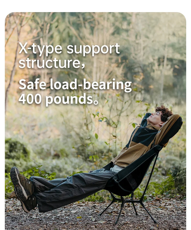 Ultralight Folding Camping Chair Aluminum Alloy Fishing Chair 200kg Load Portable Compact Backpacking Hiking Chair