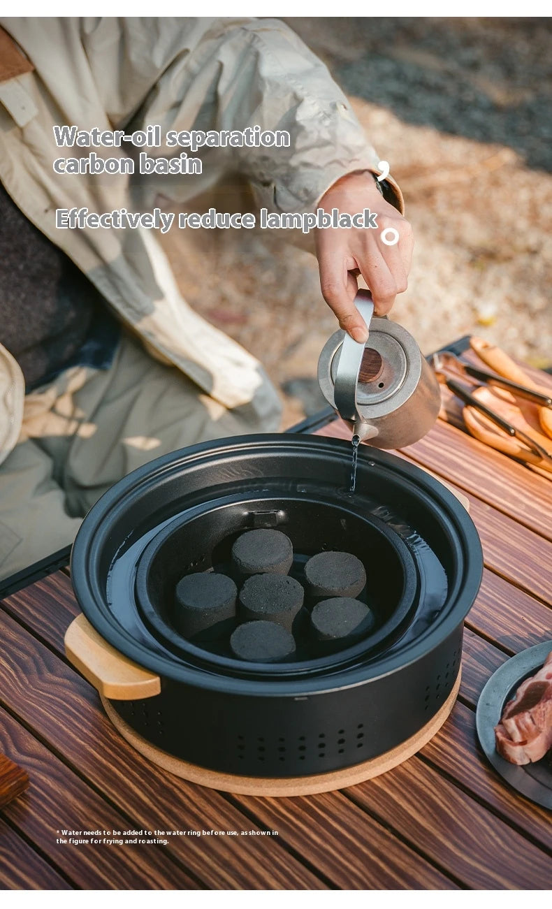 Outdoor Tabletop Barbecue Stove High Temperature Resistant Charcoal Pot Split Storage Camping Gear Picnic BBQ Stove