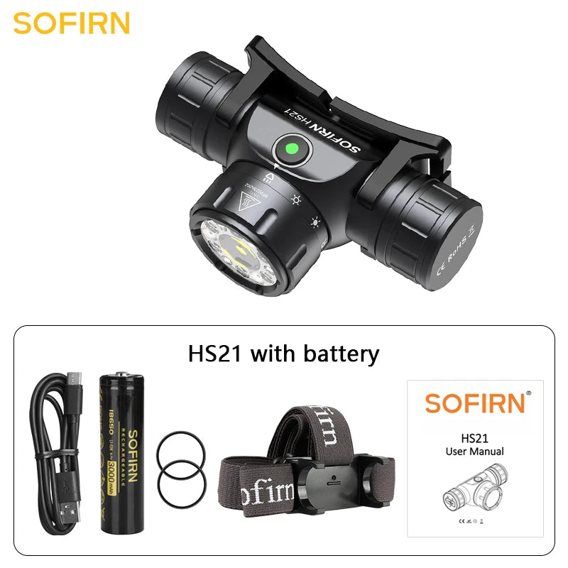 2000lm EDC Headlamp 18650 USB C Rechargeable Flashlight SFT40 Powerful Headlight With Infrared Switch