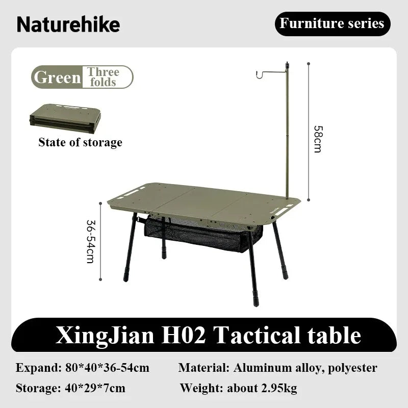 H02 IGT Table Camping Multifunctional Tactical Table Height Adjustable Desk Kitchen Folding Table BBQ Picnic
