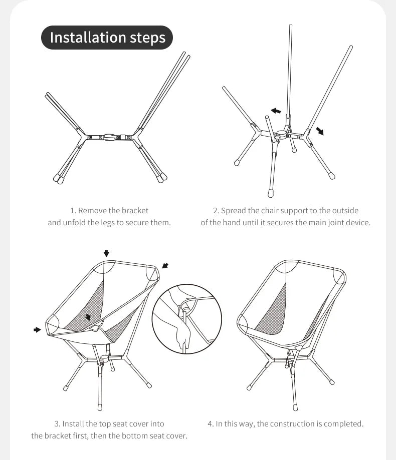 Ultralight Folding Camping Chair Aluminum Alloy Fishing Chair 200kg Load Portable Compact Backpacking Hiking Chair