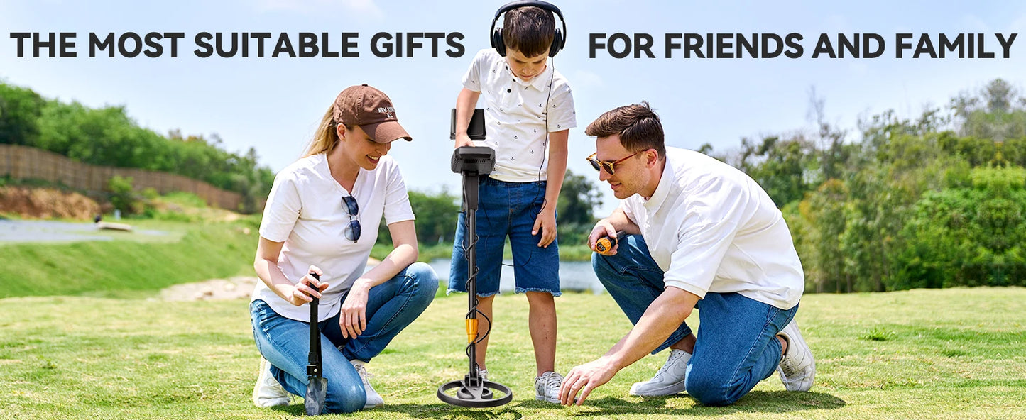 Metal Detector for Adults & Kids, 8"  IP68 Waterproof Coil, 4 Detection Modes Large LCD, Lightweight CE Certified for Family Outdoor Gold Treasure Hunting, MD13