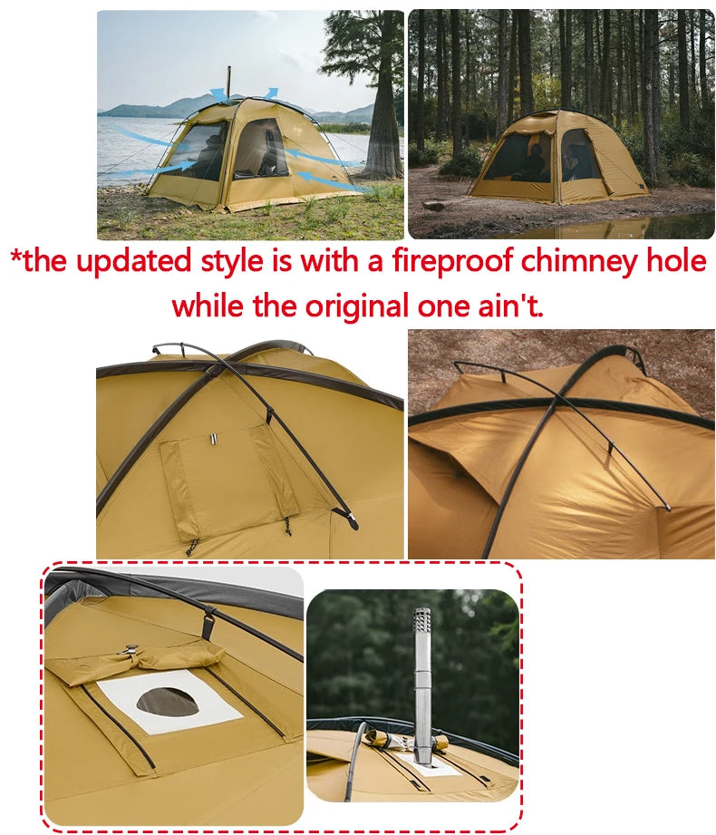 Dune 7.6 Camping Tent 2 People 4 Season Tent Ultralight PU2000mm Outdoor Travel iking Tent With Chimney Screen Window