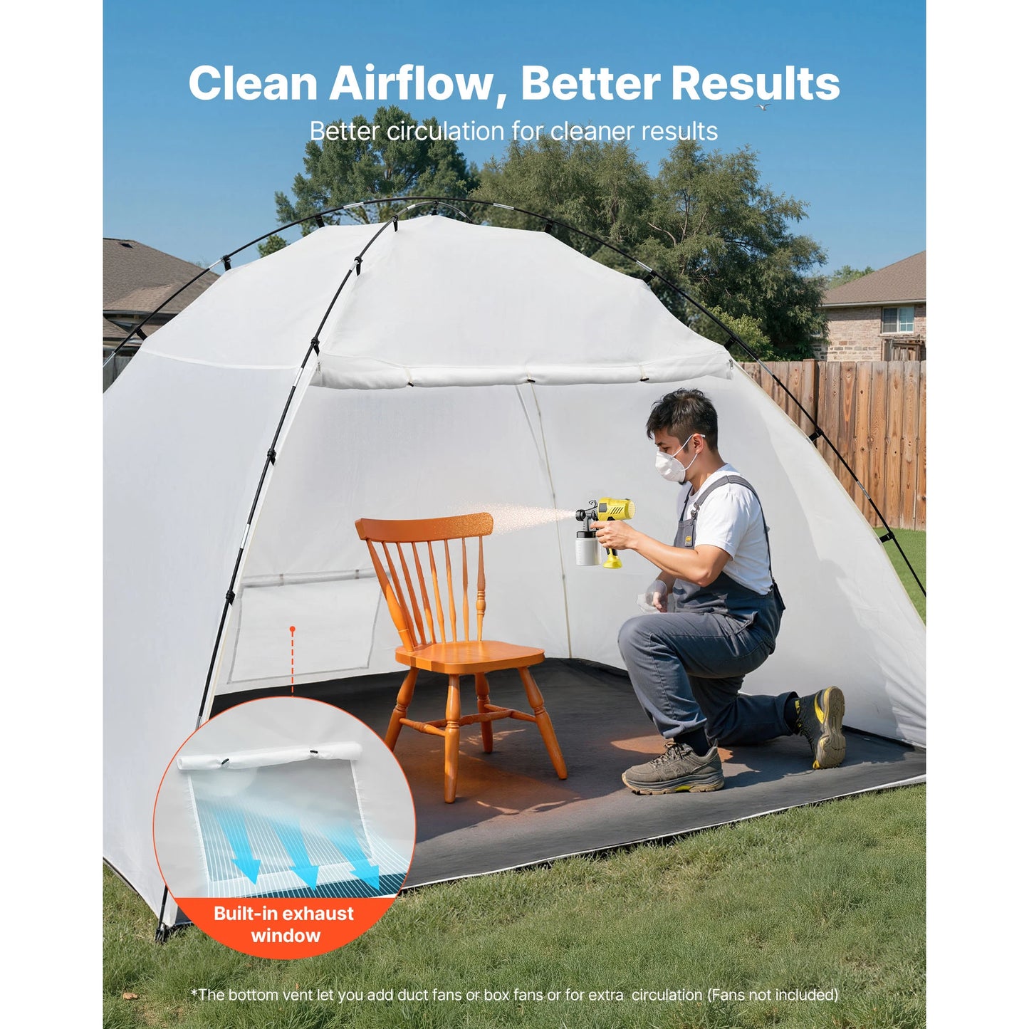 Portable Paint Booth Tent Painting Tent Station Spray Shelter w Built-in Floor Large Space Oxford Spray Painting Tents