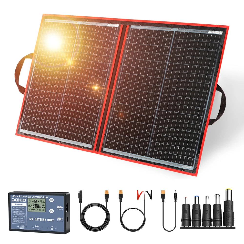 97W 150W 195W 295W With fixing bracket and 12V controller kit foldable portable solar panel for car battery/camping