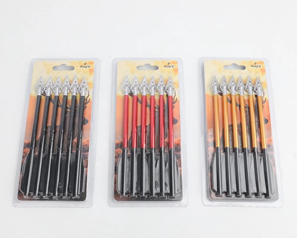 12pcs Archery Aluminium Arrows Black/Gold/Red 6.7 inch Crossbow Bolt Blade Arrowheads Hunting Shooting Target Outdoor Sports