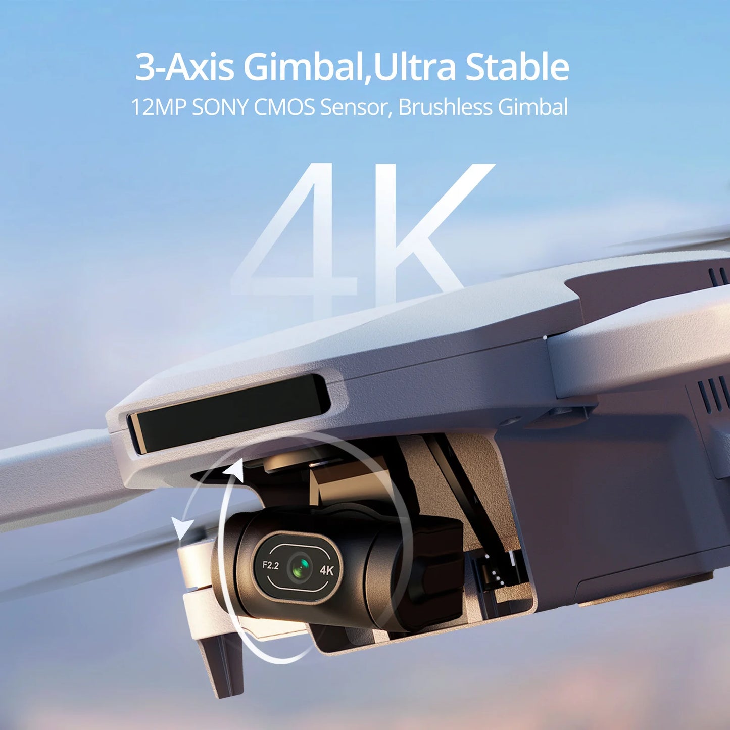 4K GPS Professional Drone Max 6-KM, 3-Axis Gimbal, Visual Tracking, QuickShot, Under 249g, Return to Home-ATOM