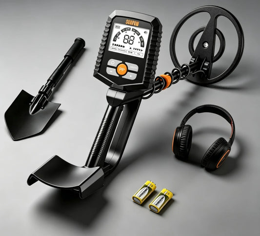 Metal Detector for Adults & Kids, 8"  IP68 Waterproof Coil, 4 Detection Modes Large LCD, Lightweight CE Certified for Family Outdoor Gold Treasure Hunting, MD13