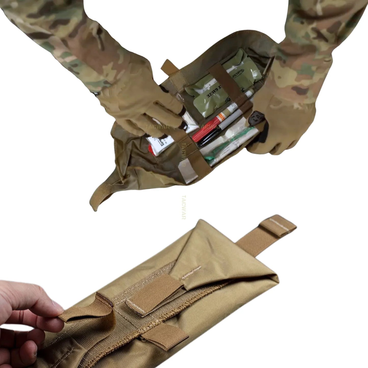 IFAKon Roll 1 Trauma Pouch, IFAK First Aid Kit EDC Medical Rapid Belt Bag Waist Bag for Hunting Airsoft Plate Carrier Chest Rig