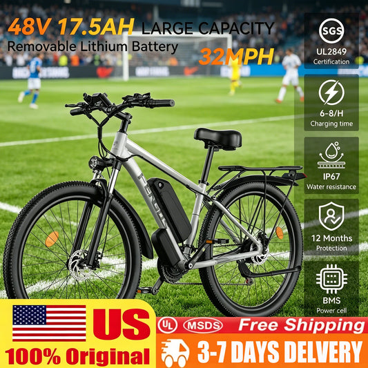 FENGQS Q8 2000W dual motor electric bicycle 48V 840WH 80 mile range 32MPH 27.5-inch all terrain dual disc brake shock absorption