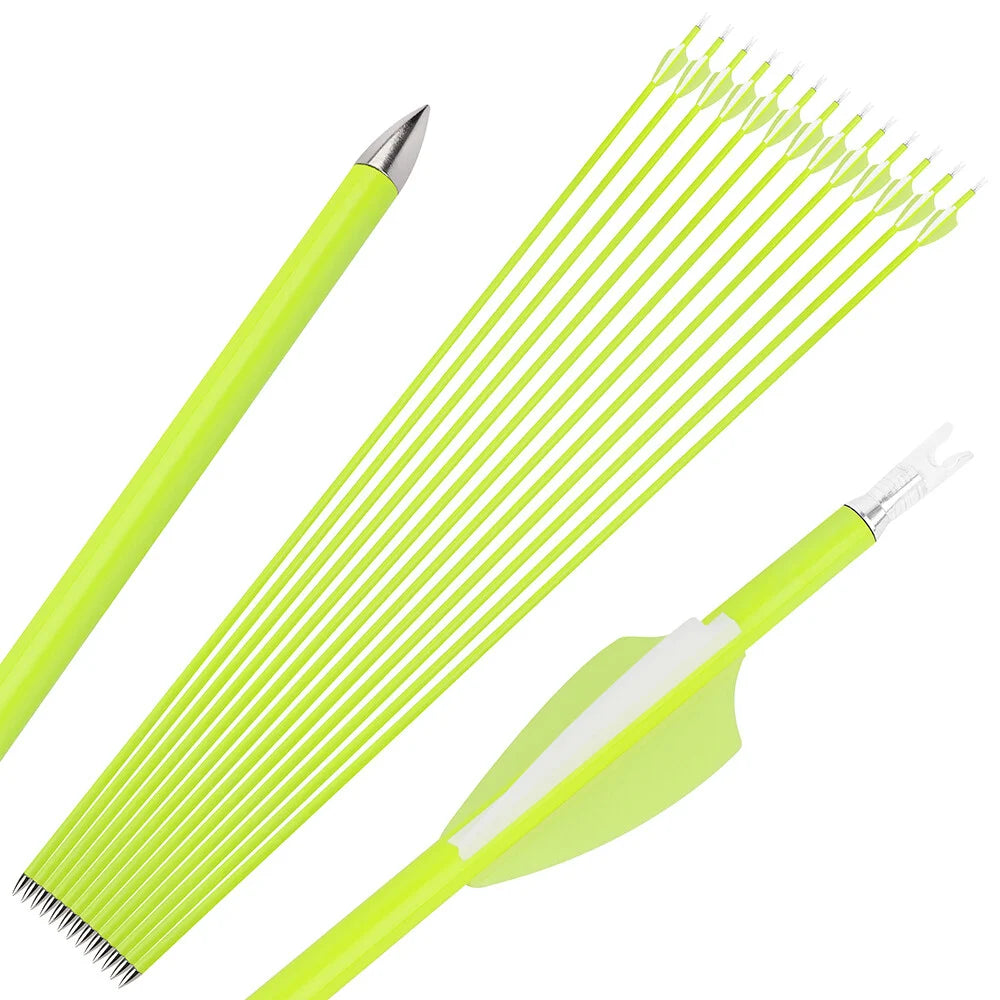 Mixed Carbon Arrows 12pcs 30/31 Inch Spine1500 ID4.2mm with 2 Inch Vanes for Compound Recurve Longbow Outdoor Practice Hunting Shootingl