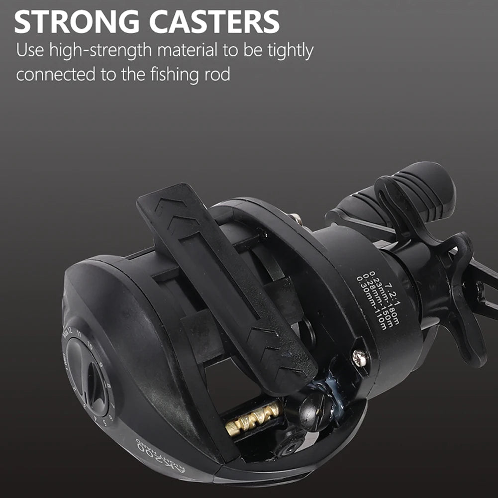 Baitcasting Fishing Wheel 7.2/1 Gear Ratio Fishing Reels Wheel Max Drag 10kg Saltwater Freshwater 18+1BB Fishing Accessory