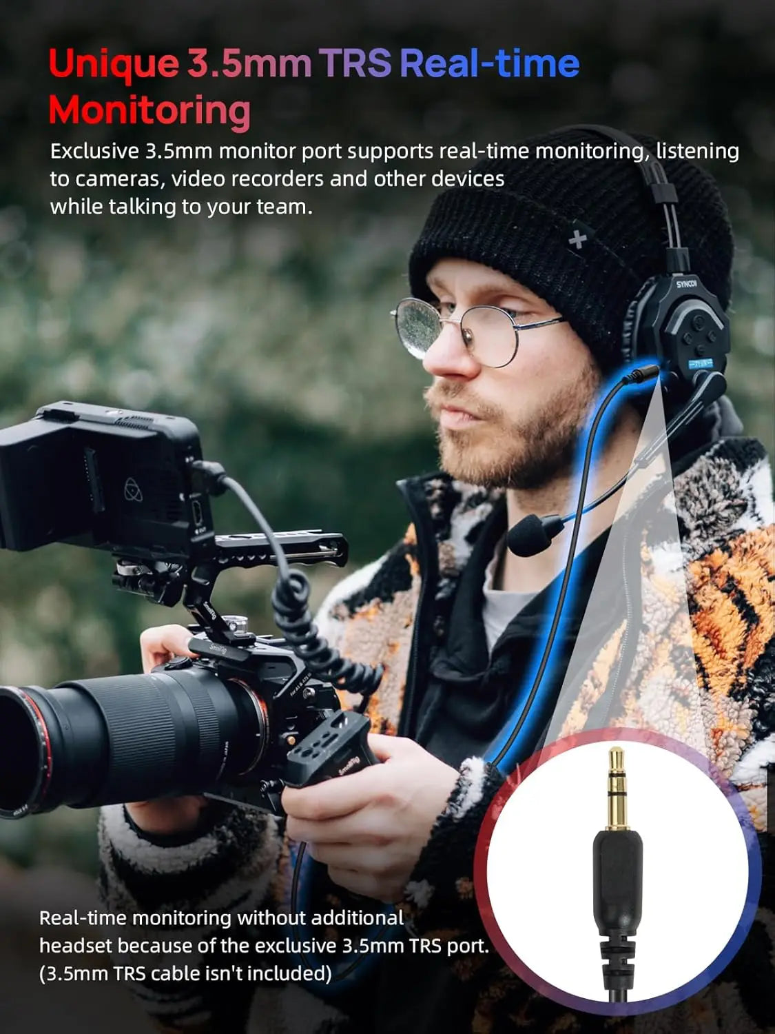 XTALK X2 X5 2.4G Wireless Intercom Headset System 2-Person 350M 1148FT 24H Working Time Noise Reduction for Video Shooting