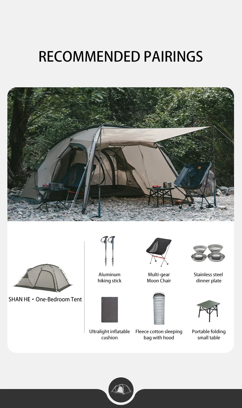 Massif Hot Tent with Stove Jack Waterproof Windproof 4 Season Tent 2 Person Cold Weather Winter Tents for Camping