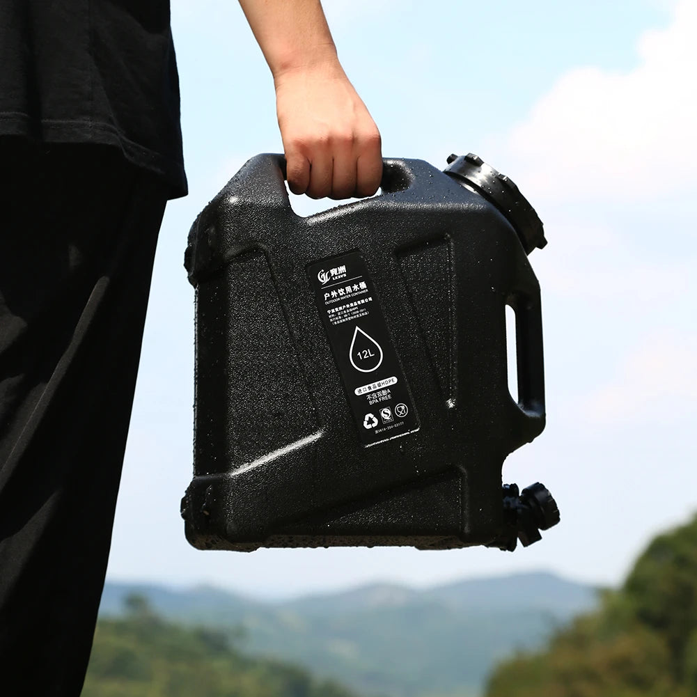12L Camping Water Container  Water Storage Carrier Portable Large Capacity Outdoor Hiking Accessories