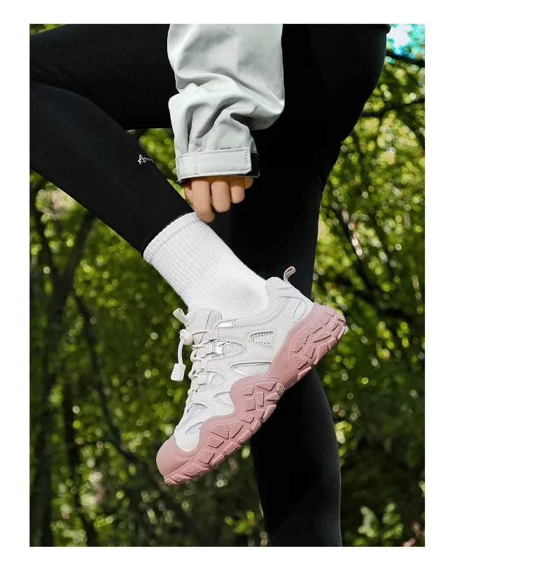 Hiking Shoes Women Anti-slip Low-top Outdoor Sports Shoes Women Lace-up Comfortable Soft Breathable Casual Sneakers Women Shoes