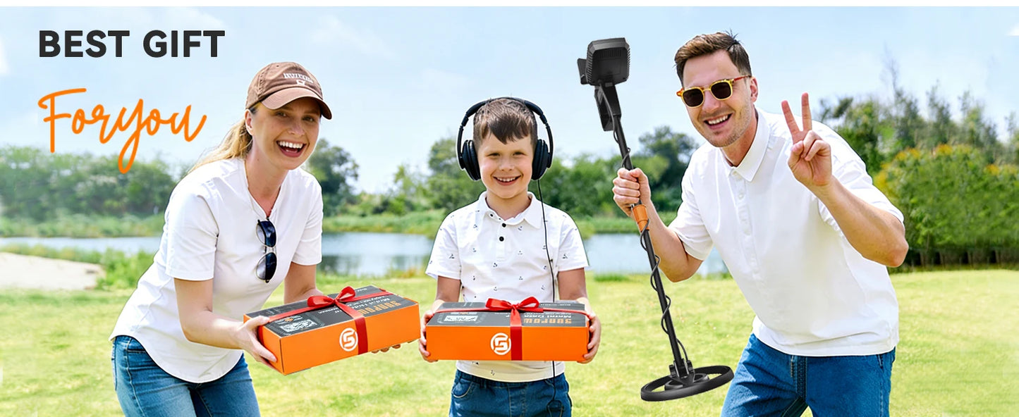 Metal Detector for Adults & Kids, 8"  IP68 Waterproof Coil, 4 Detection Modes Large LCD, Lightweight CE Certified for Family Outdoor Gold Treasure Hunting, MD13