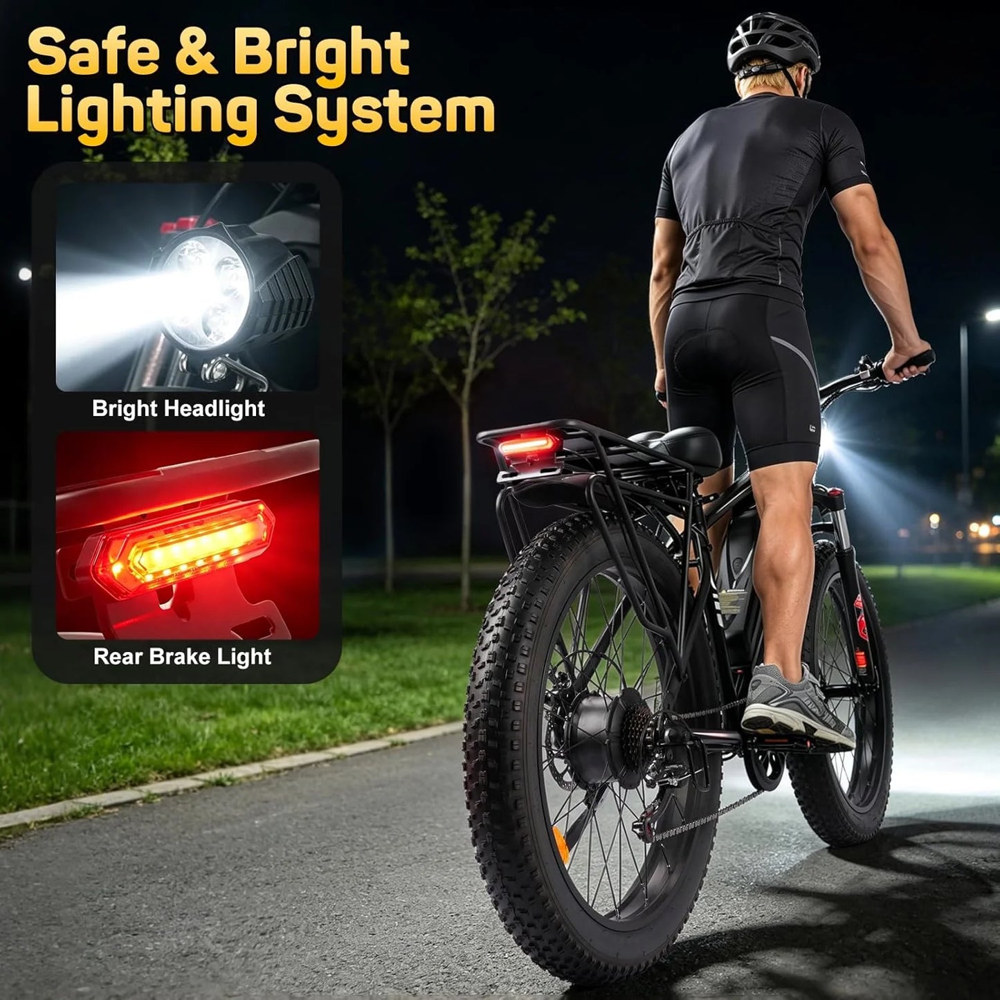 26 Inch Adult E-Bike 1000W Brushless Motor Electric Bicycle 48V15AH Battery Road & Off-road Mountain Ebike