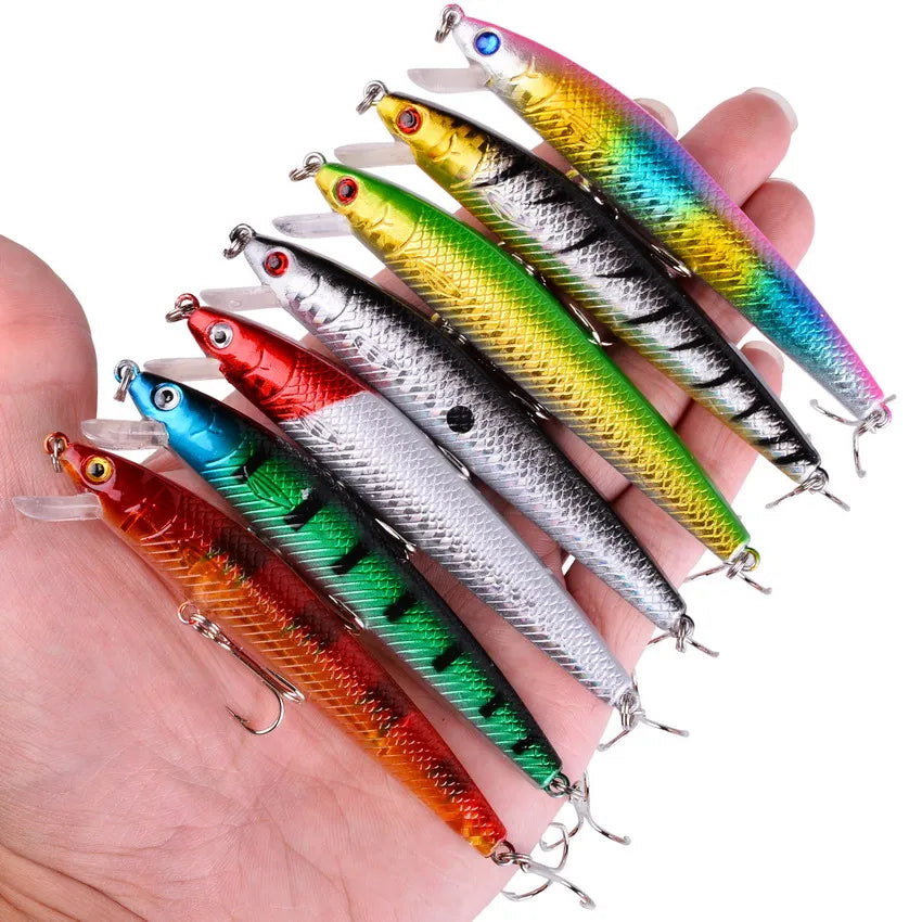 3/5/8PCS Random Fishing Lure Set Fishing Wobble Set Mini Crank Fishing Lure Artificial Bait Kit Minnow Fishing Accessories