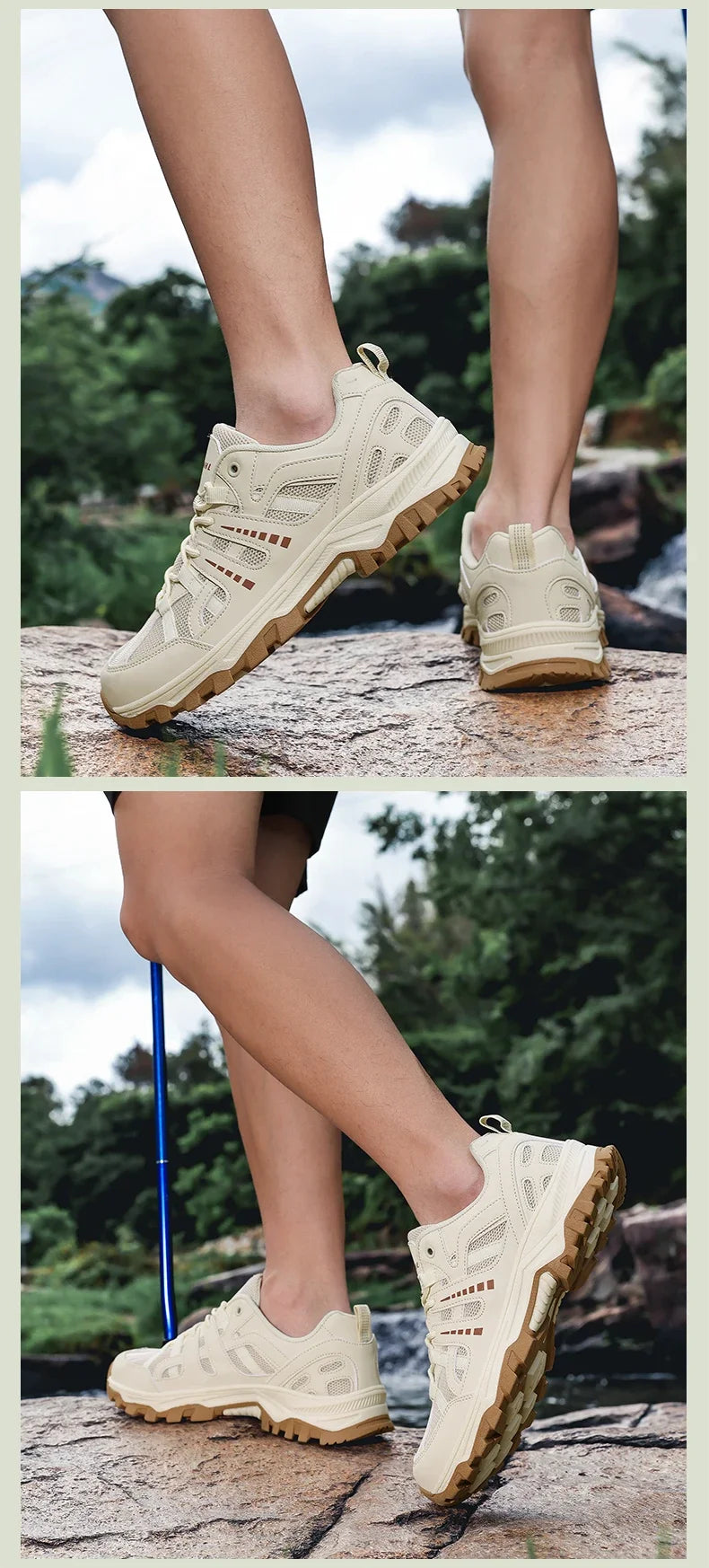 Hiking Shoes Women Shock-absorbing Lace-up Outdoor Low-top Men Shoes Comfortable Flat Breathable Casual Sneakers Men