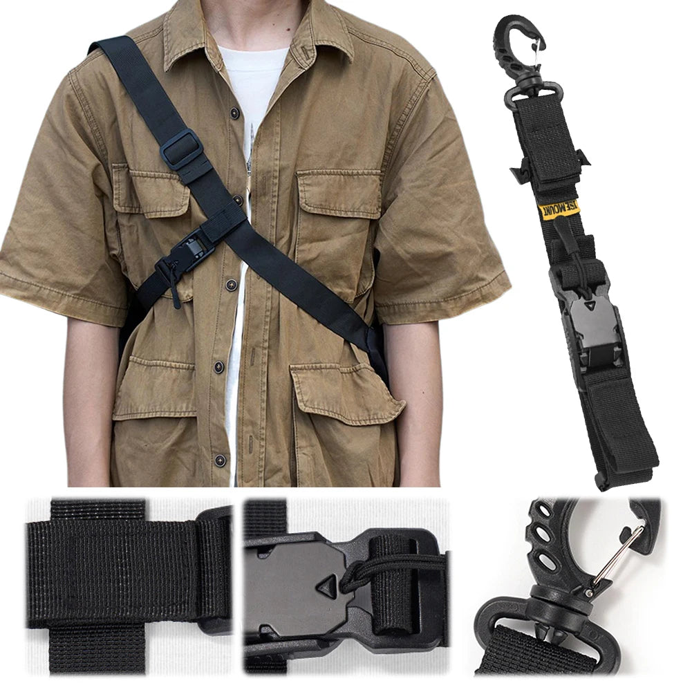 Three Point Auxiliary Backpack Stability Strap Adjustable Fixed Shoulder Bag Anti Slip Strap for Sling Packs & Messengers