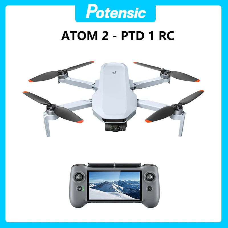 ATOM 2 Drone with PTD 1 Remote Control for Adults 4K Video, 8K Photo, 10KM, Vertical Shooting, AI Night Track