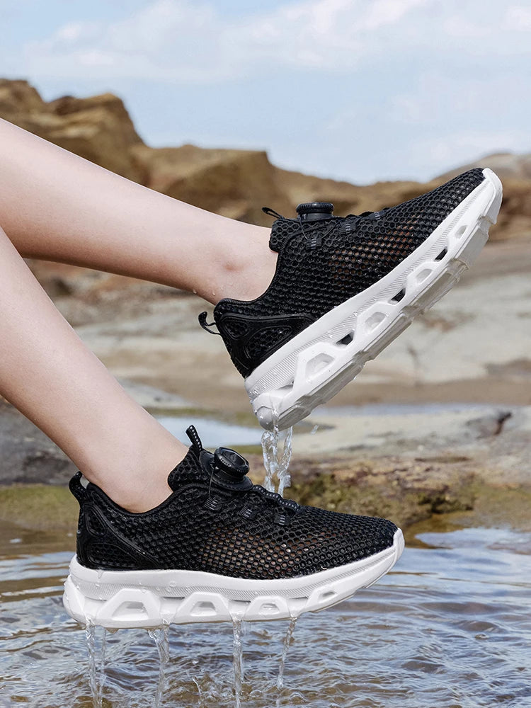 Summer Ladies Mesh Breathable Hiking Shoes Wading Upstream Shoes Women's Lightweight and Comfortable Outdoor Leisure Hiking Shoe