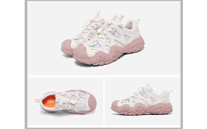 Hiking Shoes Women Anti-slip Low-top Outdoor Sports Shoes Women Lace-up Comfortable Soft Breathable Casual Sneakers Women Shoes